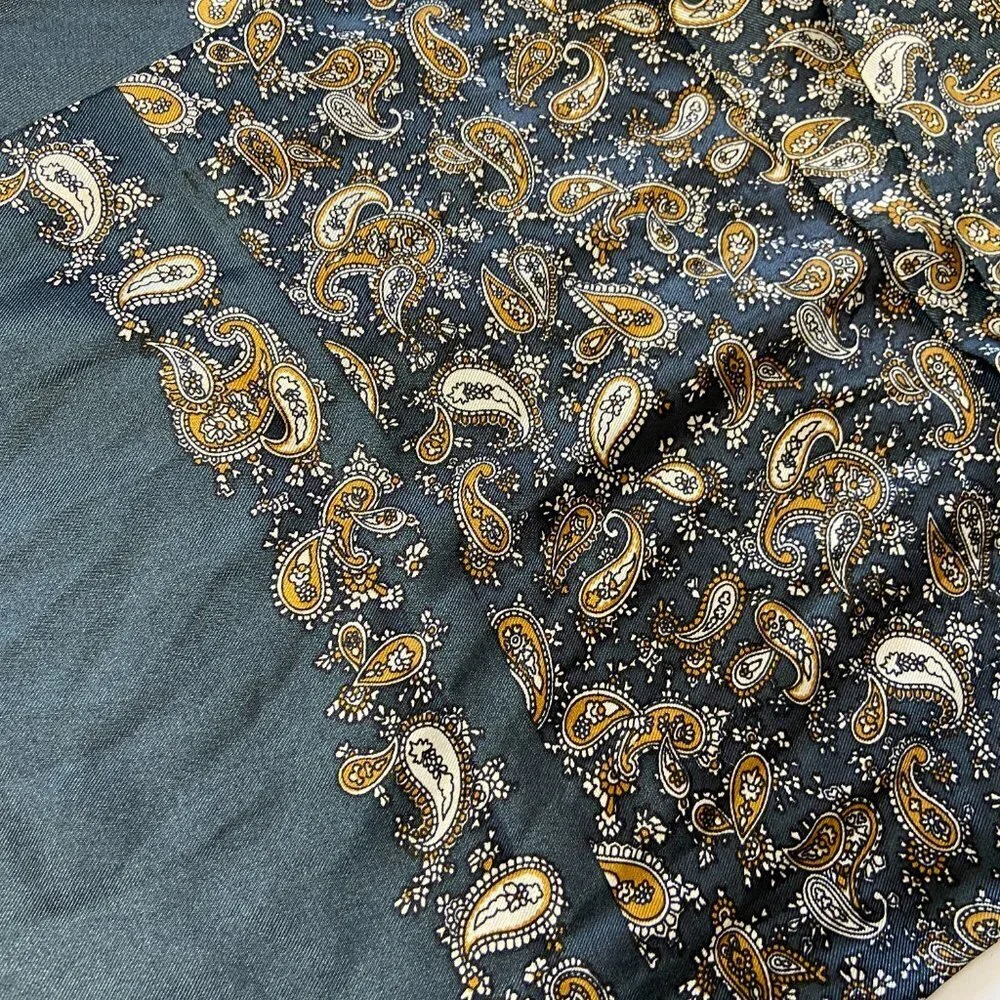 Vintage Double Scarf  Paisley Gray